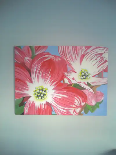 Abstract flowers original 40x30 inch painting, View more