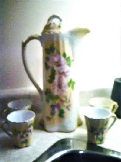 Chocolate pot with 4 cups ceramic lovely pattern, View more