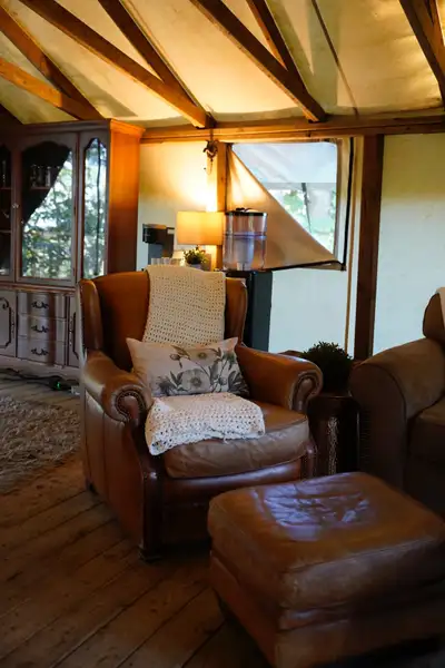 Leather Armchair & Ottoman, View more