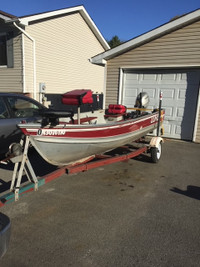 14' fishing boat with trailer, 20hp Honda mtr, fully equiped