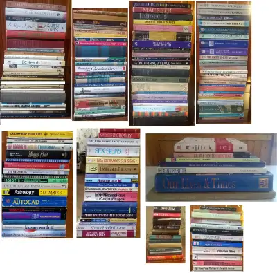 $1 to $5 each. Adult / Teen Books At least 50 more books added but not shown on photos! See close up...