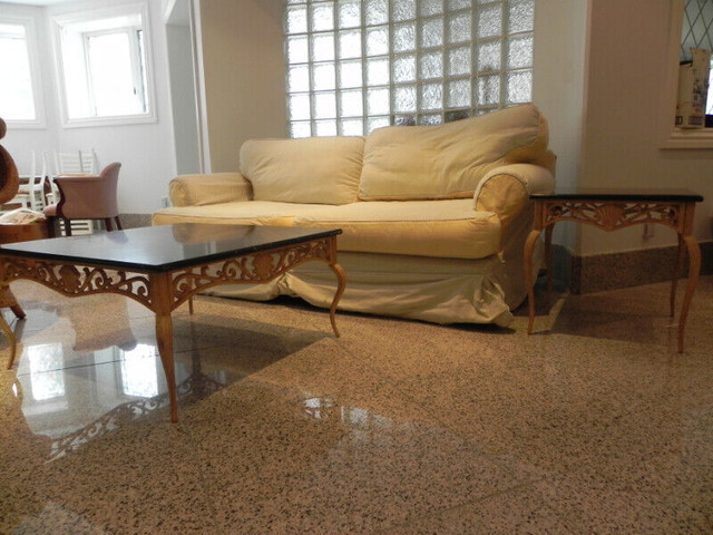 Bombay faux marble top coffee table and end table in Coffee Tables in City of Toronto