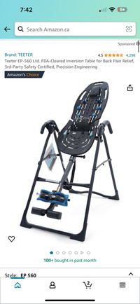 Inversion table for back pain relief 