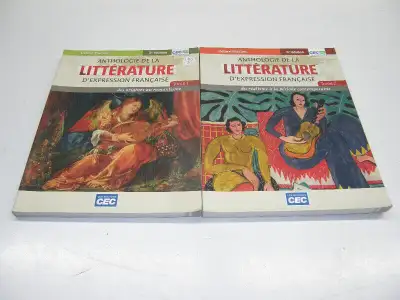 Livre Anthologie de la Littérature D'expression Française Tome 1 & 2 (L40-26) - 2/20$ ______________...
