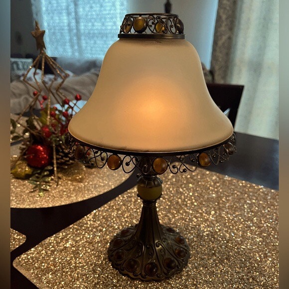 Vintage Partylite PARIS RETRO Tea Light Candle/firm Lamp w/Shade Arts