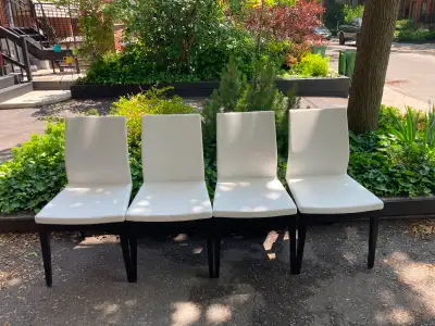 4 Pasha Wood/Leather Dining Chairs (price is per chair), View more