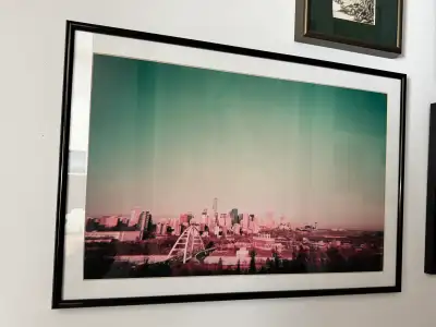 Edmonton skyline photograph shot on 35mm film, framed and ready to hang on your wall! Photograph by...