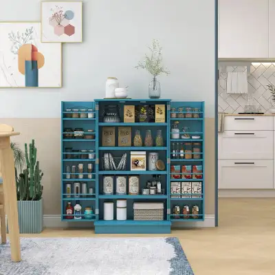 41" Storage Cabinet, 2-Door Kitchen Pantry Cabinet with 5-tier, View more