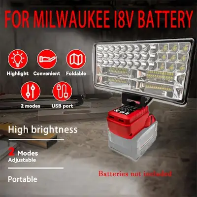 8 Inch LED Work Light With 2 USB Charging Ports For Milwaukee 18, View more
