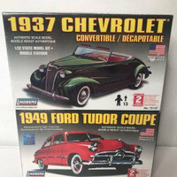 LINDBERG 1937 Chevy Convertible & 1949 Ford Tudor Coupe Model