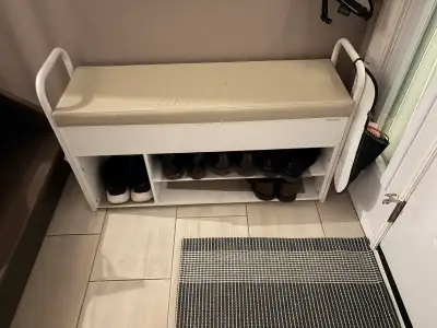 Storage / shoe rack bench for the entry way for sale for $75, View more
