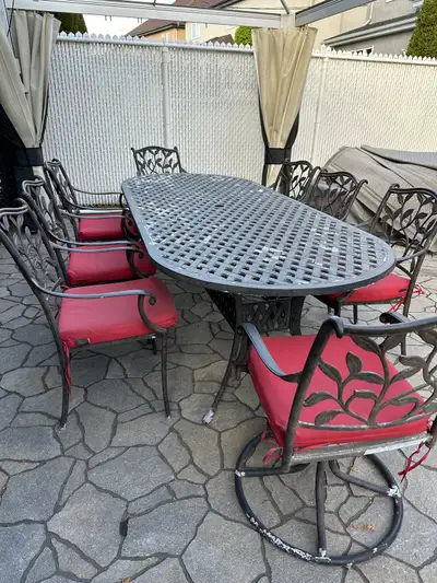 Ensemble de cuisine de patio  pour 8 personnes en fer forgé, View more