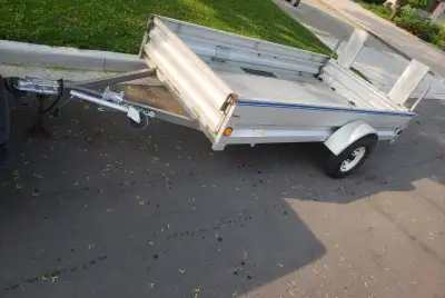 Galvinized utility trailer 5x10 Extends to 11 ft long Great utility trailer Good shape everything wo...