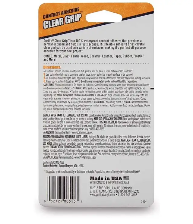 One pack 4 tubes Gorilla clear grip glue new  in Hand Tools in Windsor Region - Image 3