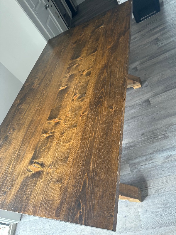 Handmade Wooden Dining Room Table W/ Bench seating Dining Tables