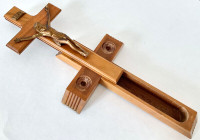 Antiquité Collection Crucifix en bois pour l'Extrême-Onction 2