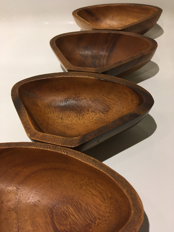 4 BOLS EN BOIS TEAK TECK BARIBOCRAFT VINTAGE RETRO MID CENTURY dans Art et objets de collection  à Ville de Montréal