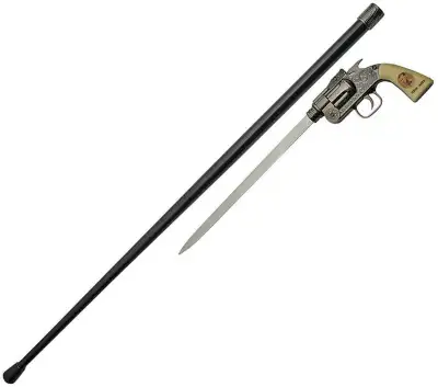 Collectable Jesse James Cane 37" Overall Handle With Picture Rubber Toot Black Aluminum Shaft Boxed...
