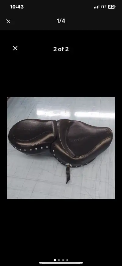 Mustang 2-Up Touring Seat Fits 2004-2019 HD XL1200Custom and XL883Custom Sportsters with the 4.5 gal...