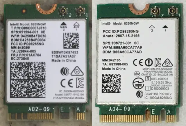 ($35 each)Intel® Dual Band Wireless AC 8265 and AC 8260 M.2 Card