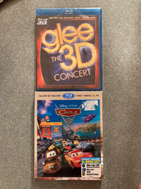 New sealed 3D Blurays Disney Cars 2 Glee The 3D Concert 