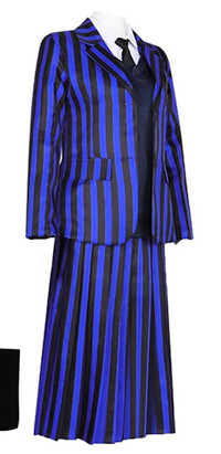 Nevermore Academy Uniform Wednesday Addams Cosplay Costume Blue