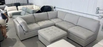 Brand new fabric modular sectional with storage ottoman, View more