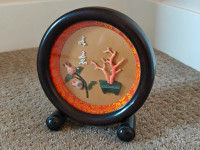 Round 5.5” Vintage Chinese Shadowbox Coral & Jade