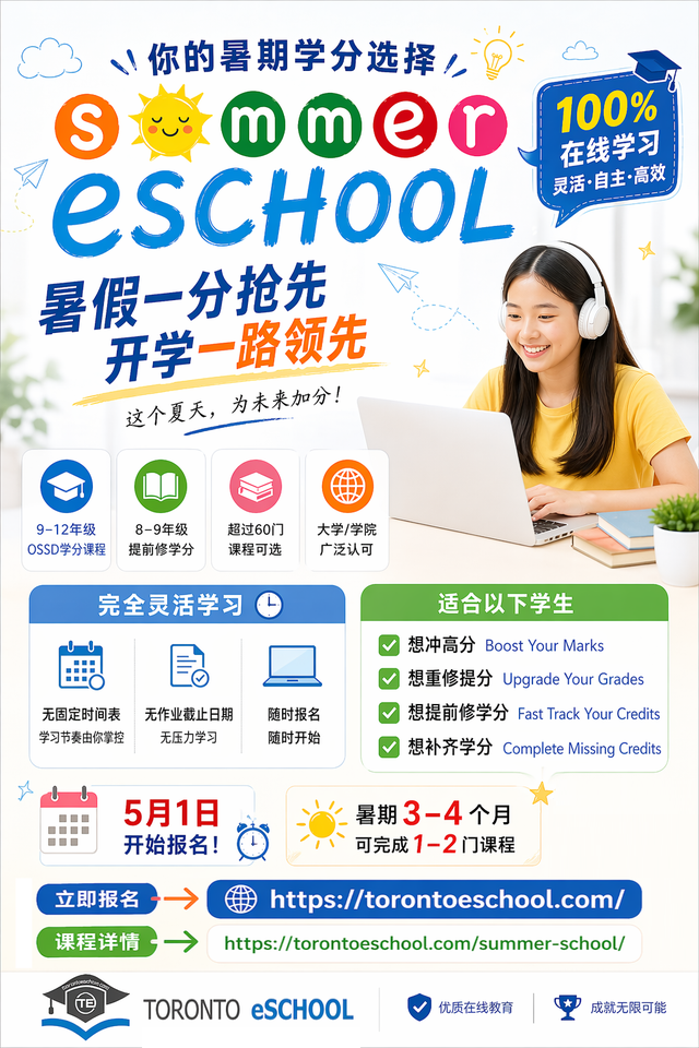 Your 2026 eSummer School – OSSD Credits Program504471734348697601
