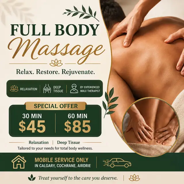 massage service by Male a therapist Mobile only