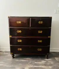 Commode - Military Chest Mahogany and brass from 19th century