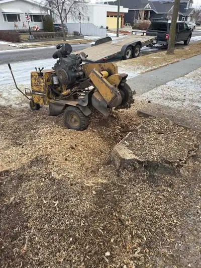 2 vermeer 222 stump grinders. 7500 each. Second one was painted green, its not rust Both work and ar...