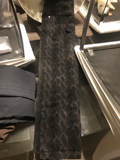 Ladies snakeskin print denim, View more