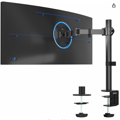 Single Monitor Arm Desk Mount for Screens up to 32" Reg+ 38" UW, View more