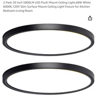 2 pack of LED celling light extra thin 0.83 inch , size 20inches