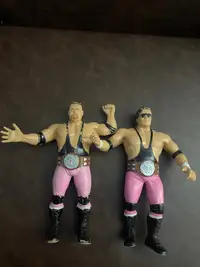 1987 LJN WWF WWE Wrestling Superstars Hart Foundation Light Pink