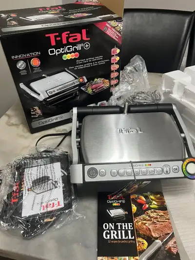 NEW T-fal Optigrill + Stainless steel Electric Grill, View more