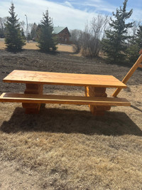 Hand crafted log picnic table $1600