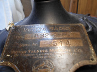 1-PLAQUE EN METAL,VICTOR RADIO TYPE R 32 RD 1929,ORIGINALE.