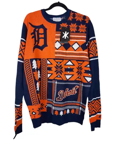 Brand new with tags, never worn orange and blue genuine Major League Baseball merchandise Xmas sweat...
