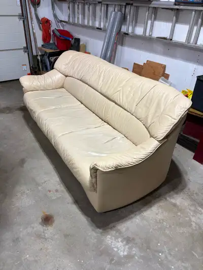 Recyle this used leather sofa for leather crafts, etc., View more
