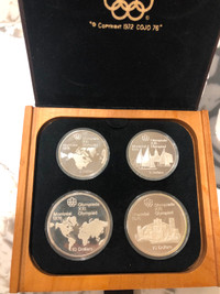 1976 Canadian Olympic Proof Silver Coins- Set of 4 Silver Coins
