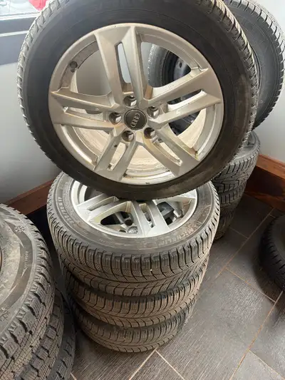 I'm selling a set of Audi A4 rims with Michelin X-Ice winter tires, size 225/50/17. These tires are...