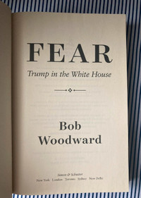Hardcover book: Bob Woodward “Fear” (no dust jacket)