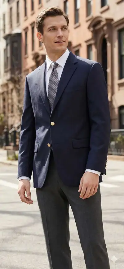 44L - Michael Kors Navy 2-button Blazer, View more