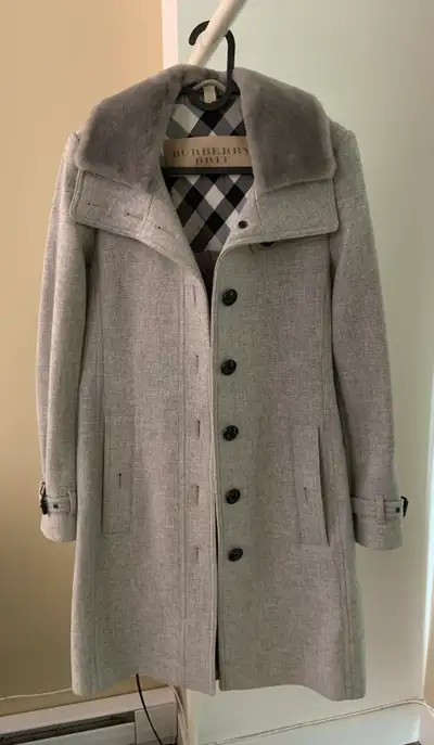 Burberry Brit Women’s Grey Wool Coat size 2, View more