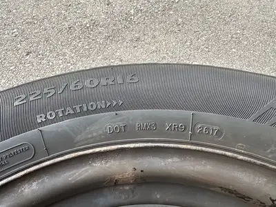 A set of 4 Moto Master Winter Tires 225 60 R16 on steel rims (Bolt pattern 5x114.3mm, bore sie 64.1...
