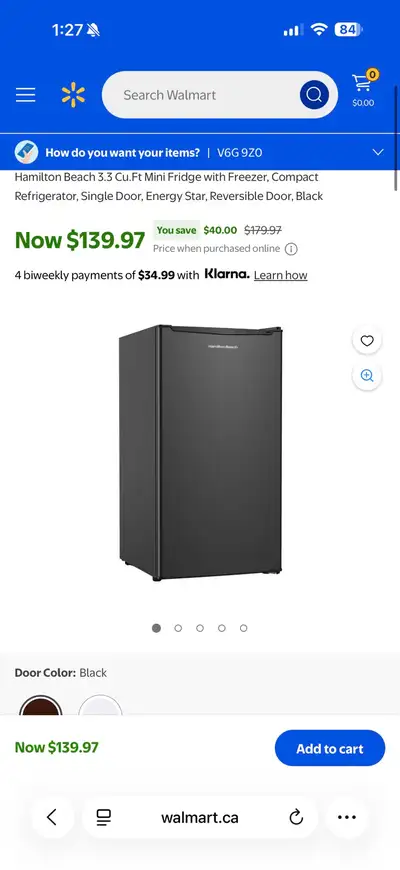 Hamilton Beach Mini fridge with Freezer and Ice Tray, View more