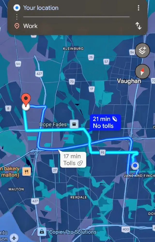 Carpool Hwy7/Hwy 50 to Jane/Steeles