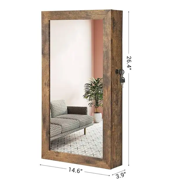 Lockable Jewelry Cabinet Armoire with Mirror, Wall-Mounted Space in Home Décor & Accents in Markham / York Region - Image 3